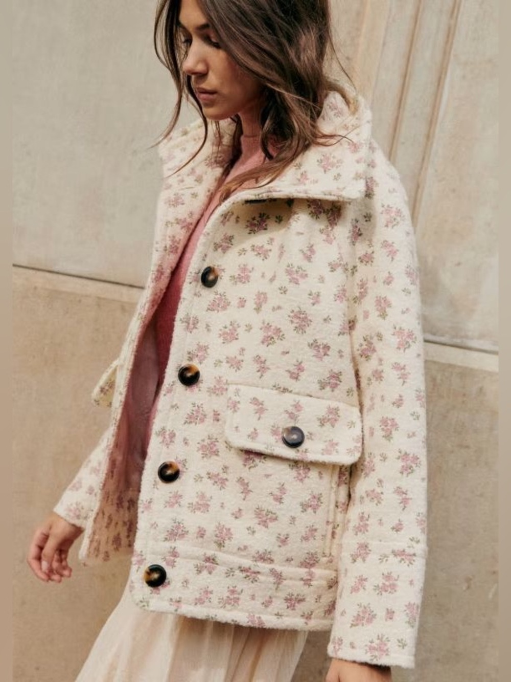 Sézane Leo Coat - Little Roses - Size UK34/US2 NWT - Picture 2 of 8